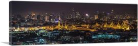 The Great King Palace - Bangkok Skyline at Night-1-Panel-36x12x1.5 Thick