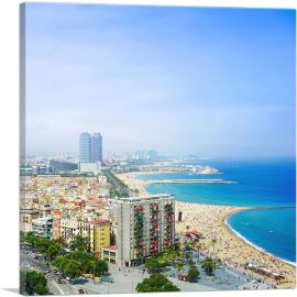 Barcelona, Spain - Beaches and Skyline Square