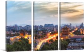 Beijing China Capital Skyline-3-Panels-90x60x1.5 Thick