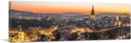 Bern Capital of Switzerland Panoramic-1-Panel-36x12x1.5 Thick