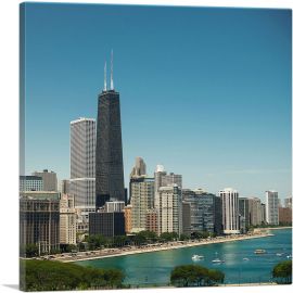 Chicago Lake Shore Skyline Square-1-Panel-26x26x.75 Thick