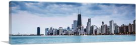 Chicago Skyline Lake Michigan Panoramic-1-Panel-36x12x1.5 Thick