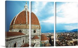 Florence Italy Santa Maria del Fiore Cathedral Close-up-3-Panels-60x40x1.5 Thick