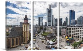 Frankfurt Germany Downtown Skyline-3-Panels-60x40x1.5 Thick