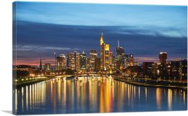 Frankfurt Germany Sunset Skyline-1-Panel-40x26x1.5 Thick
