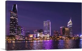 Ho Chi Min City Vietnam at Night-1-Panel-40x26x1.5 Thick