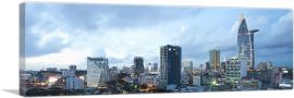 Ho Chi Minh City Vietnam Skyline Cloudy Panoramic-1-Panel-36x12x1.5 Thick
