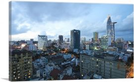 Ho Chi Minh City Vietnam Skyline Cloudy-1-Panel-12x8x.75 Thick