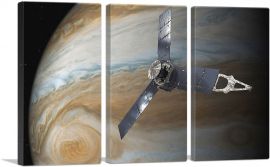 NASA Juno Space Satellite And Great Red Spot-3-Panels-60x40x1.5 Thick