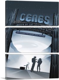 Ceres Queen of the Asteroid Belt First Explored Dwarf Planet NASA Poster-3-Panels-90x60x1.5 Thick