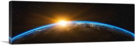Planet Earth Sunrise From Space Panoramic-1-Panel-60x20x1.5 Thick