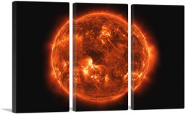 Red Burning Sun Star-3-Panels-60x40x1.5 Thick