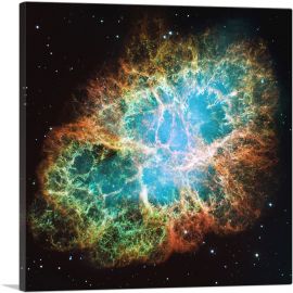 Crab Nebula Vivid Detail Hubble Telescope NASA Photograph-1-Panel-36x36x1.5 Thick