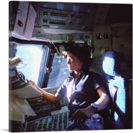 Sally Ride Launching into Space and History NASA STS-7 Mission-1-Panel-12x12x1.5 Thick