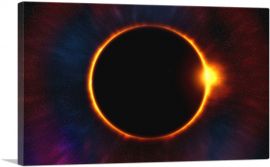 Solar Eclipse Moon Blocking Out Sun Rectangle-1-Panel-26x18x1.5 Thick