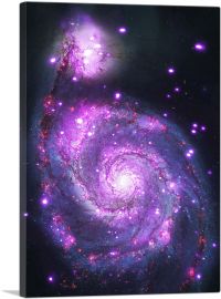 Spiral Whirlpool Galaxy Hubble Telescope NASA Photograph-1-Panel-18x12x1.5 Thick