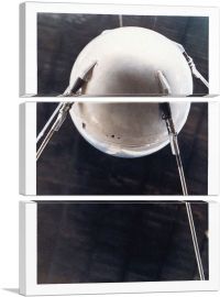 Sputnik 1 First Earth USSR Russian Satellite Ready for Launch-3-Panels-90x60x1.5 Thick