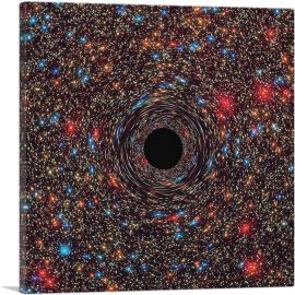 Supermassive Black Hole at Center of a Galaxy-1-Panel-36x36x1.5 Thick
