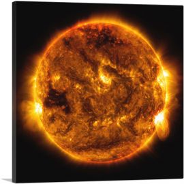 The Orange Sun With Solar Flares-1-Panel-26x26x.75 Thick