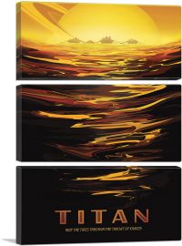 Titan Saturn's Largest Moon Ride the Tides Through the Throat of Kraken NASA Poster-3-Panels-90x60x1.5 Thick