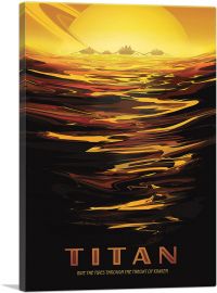 Titan Saturn's Largest Moon Ride the Tides Through the Throat of Kraken NASA Poster-1-Panel-12x8x.75 Thick