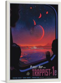 TRAPPIST-1e Planet Hopping Excursion to the Best Hab Zone NASA Poster-1-Panel-12x8x.75 Thick