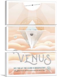 Venus Cloud 9 Observatory NASA Poster-3-Panels-60x40x1.5 Thick