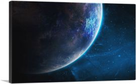 Ethereal Blue Planet Earth and Space-1-Panel-12x8x.75 Thick