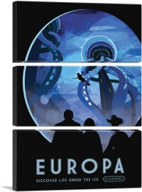 Europa Discover Life Under the Ice NASA Poster-3-Panels-60x40x1.5 Thick