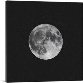 Full Moon With Speckled Stars Space-1-Panel-12x12x1.5 Thick