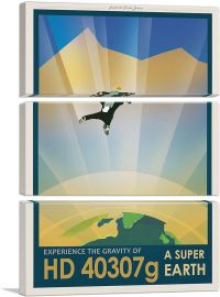 HD40307G Super Earth Experience the Gravity NASA Poster-3-Panels-90x60x1.5 Thick