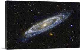 Andromeda Spiral Galaxy in Blue Hubble Telescope-1-Panel-18x12x1.5 Thick