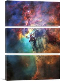 Hubble Telescope Lagoon Nebula-3-Panels-90x60x1.5 Thick