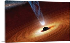 Black Holes Monsters in Space with Major Flare Jet-1-Panel-40x26x1.5 Thick