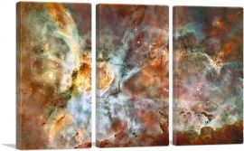 Hubble Telescope Star Birth Carina Nebula-3-Panels-90x60x1.5 Thick