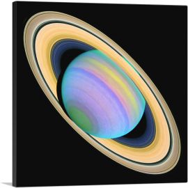 Hubble Telescope Ultraviolet Planet Saturn-1-Panel-18x18x1.5 Thick