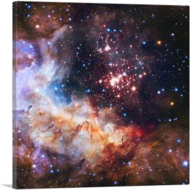 Hubble Telescope Westerlund 2 Cluster Square-1-Panel-18x18x1.5 Thick
