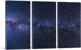 Blue Stars and Nebula in Space Hubble Telescope-3-Panels-60x40x1.5 Thick