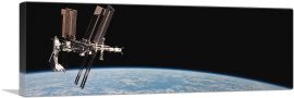 International Space Station Docked Space Shuttle Endeavour-1-Panel-48x16x1.5 Thick