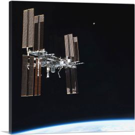 International Space Station Earth and Moon-1-Panel-26x26x.75 Thick