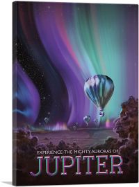 Jupiter Jovian Cloudscape Mighty Auroras NASA Poster-1-Panel-60x40x1.5 Thick