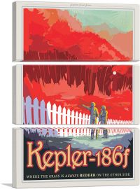 Kepler186F Grass is Redder on the Other Side NASA Poster-3-Panels-60x40x1.5 Thick