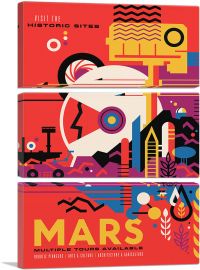 Mars Imagine a Future Where Early Explorations Become Historic Sites NASA Poster-3-Panels-90x60x1.5 Thick