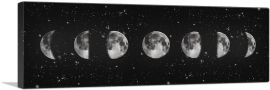 Moon Phases with NASA Deep Field Background-1-Panel-60x20x1.5 Thick