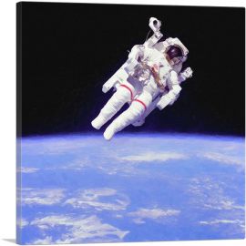 NASA Astronaut Orbiting in Earth's Atmosphere-1-Panel-18x18x1.5 Thick