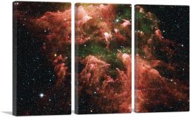 Carinae Nebula Hubble Telescope NASA Photograph-3-Panels-90x60x1.5 Thick
