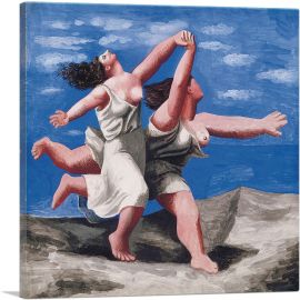 Two Women Running On The Beach 1922-1-Panel-12x12x1.5 Thick