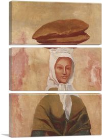 Woman with Loaves 1906-3-Panels-60x40x1.5 Thick