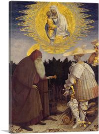 Virgin Appears To Hermits Anthony And St. George 1445-1-Panel-18x12x1.5 Thick
