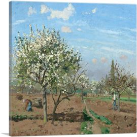 Orchard In Bloom Louveciennes 1872-1-Panel-18x18x1.5 Thick